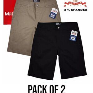 Men's Shorts 2 PACK -Twill stretch-FITTED -Gulf-tennis-3% Spandex - Relaxed-NWT